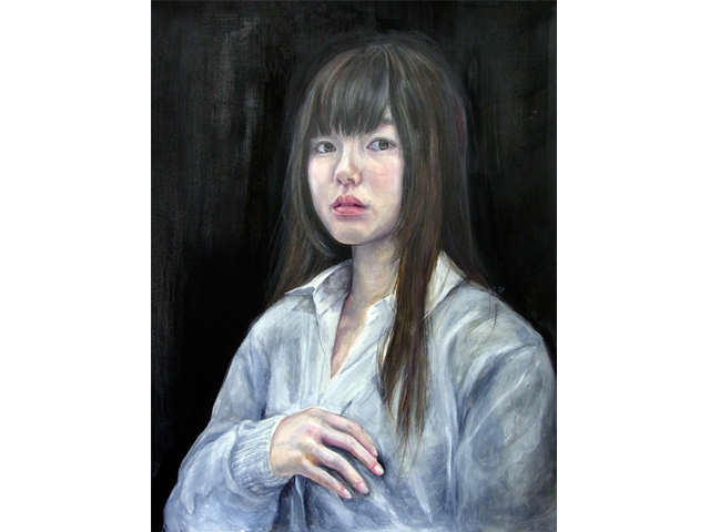 11月の優秀作品　日本画科／高校２年生／自画像